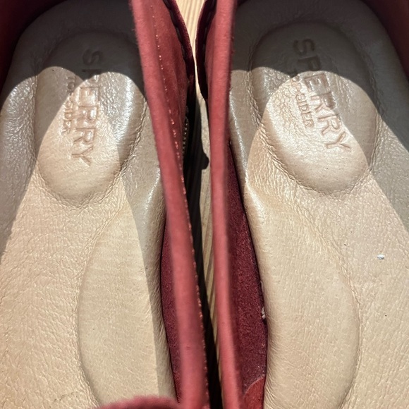 Sperry Brick Red Leather Slip-Ons - Picture 12 of 12